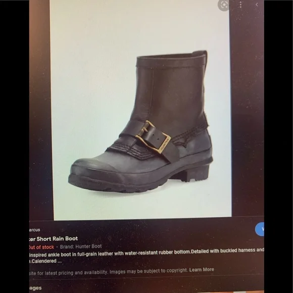 Rare Hunter Original Biker Boot Short Black 6M/7F. Eur38 - Picture 11 of 12